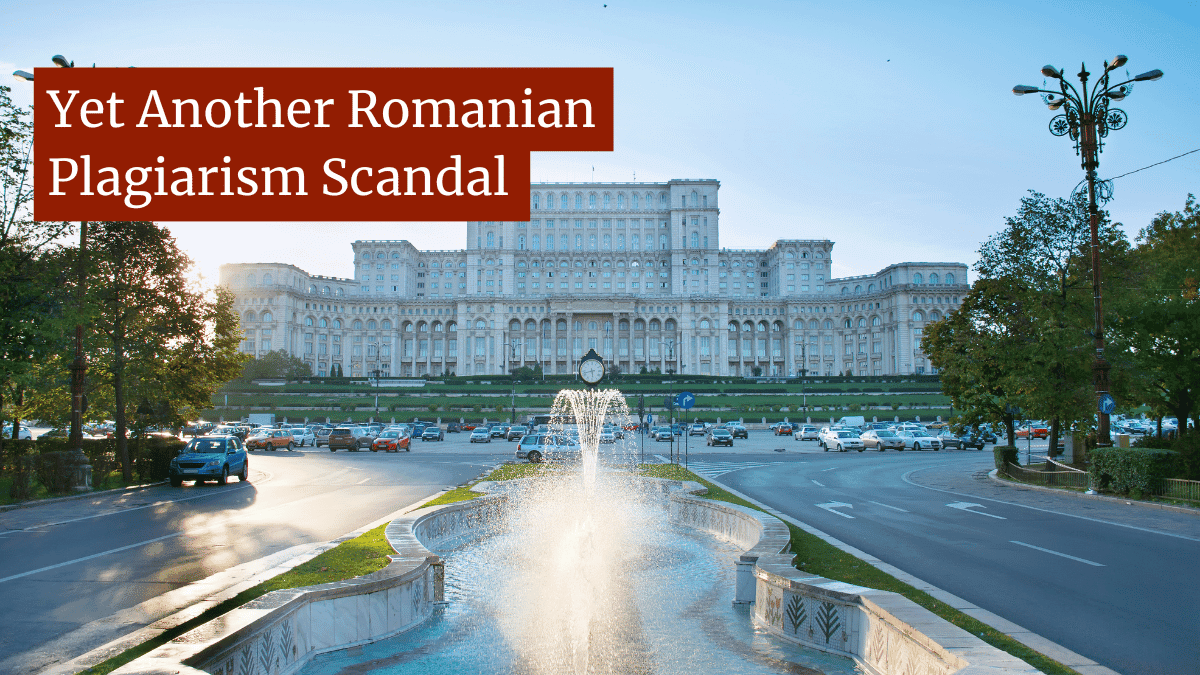 Yet Another Romanian Plagiarism Scandal